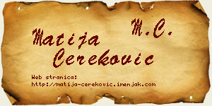 Matija Čereković vizit kartica